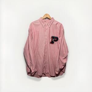 Polo Ralph Lauren Pink Oxford Shirt Men 2XB Classic Fit Varsity P Patch